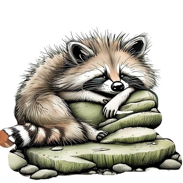 45 Whimsical Raccoon Clipart Bundle | Watercolor Sketch Style | Commercial Use — image 46
