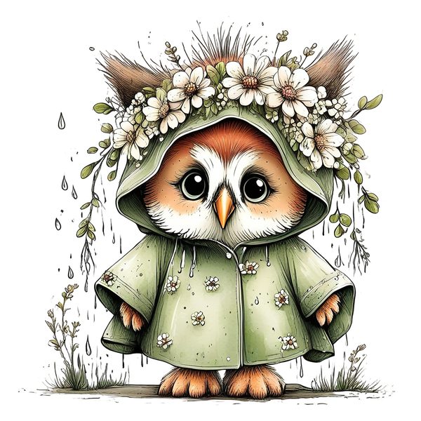 45 Whimsical Owls Clipart Bundle | Watercolor Sketch Style | Commercial Use — image 3