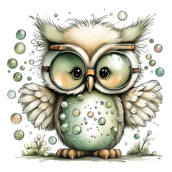 45 Whimsical Owls Clipart Bundle | Watercolor Sketch Style | Commercial Use — image 10