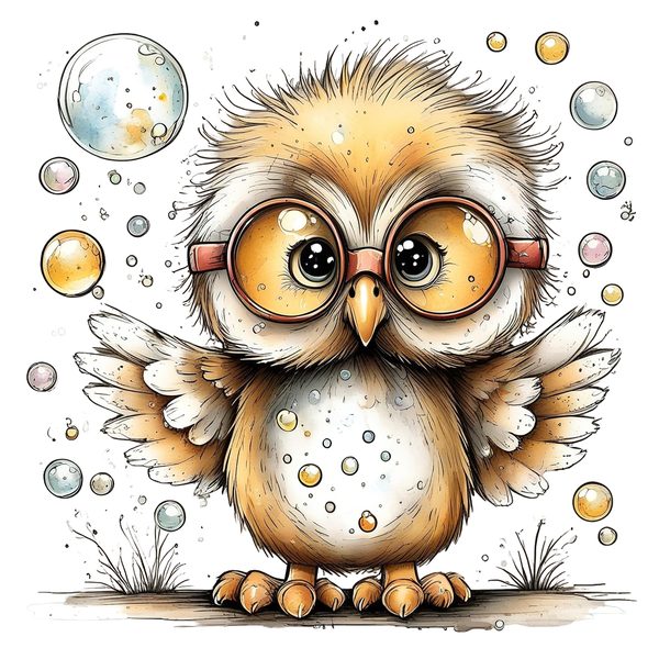 45 Whimsical Owls Clipart Bundle | Watercolor Sketch Style | Commercial Use — image 11