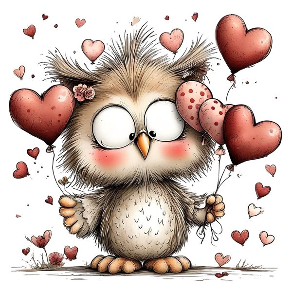 45 Whimsical Owls Clipart Bundle | Watercolor Sketch Style | Commercial Use — image 20