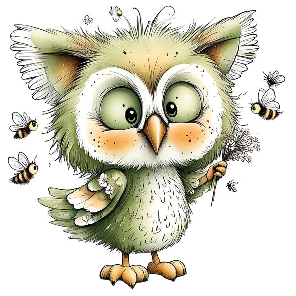 45 Whimsical Owls Clipart Bundle | Watercolor Sketch Style | Commercial Use — image 22