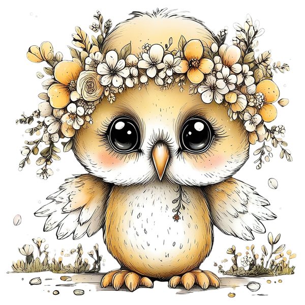 45 Whimsical Owls Clipart Bundle | Watercolor Sketch Style | Commercial Use — image 31