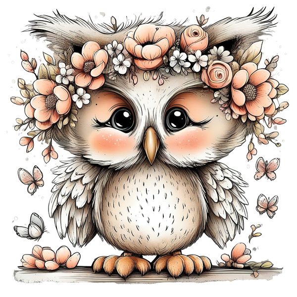 45 Whimsical Owls Clipart Bundle | Watercolor Sketch Style | Commercial Use — image 36