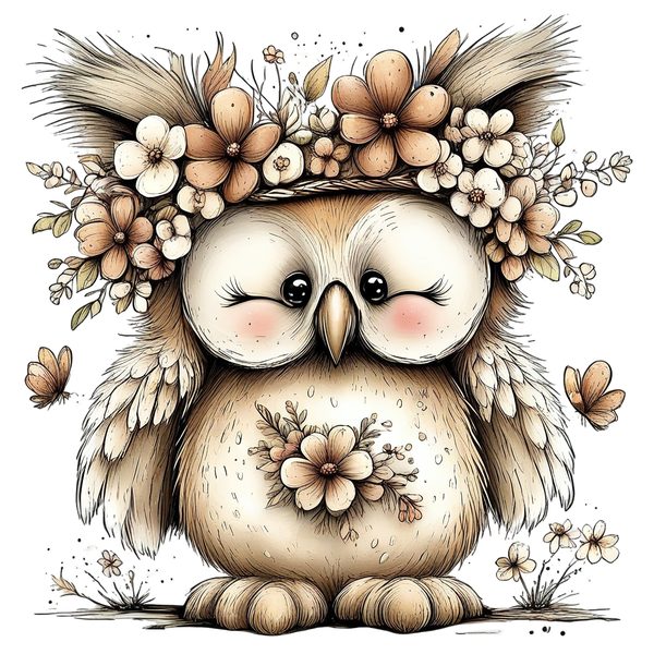 45 Whimsical Owls Clipart Bundle | Watercolor Sketch Style | Commercial Use — image 38