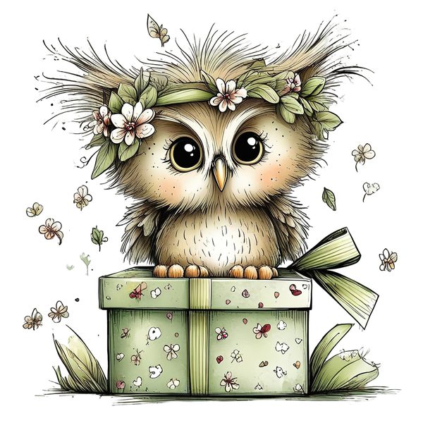 45 Whimsical Owls Clipart Bundle | Watercolor Sketch Style | Commercial Use — image 40