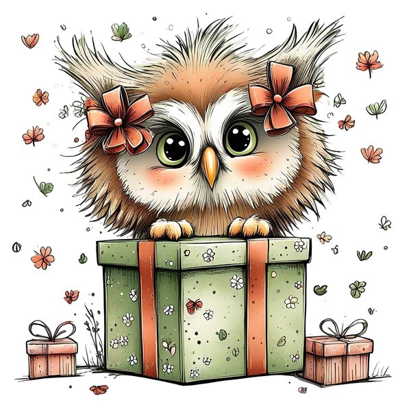 45 Whimsical Owls Clipart Bundle | Watercolor Sketch Style | Commercial Use — image 41