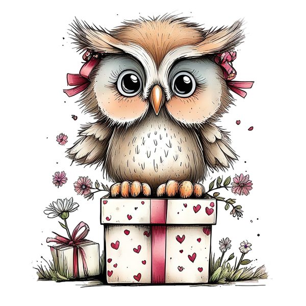 45 Whimsical Owls Clipart Bundle | Watercolor Sketch Style | Commercial Use — image 42
