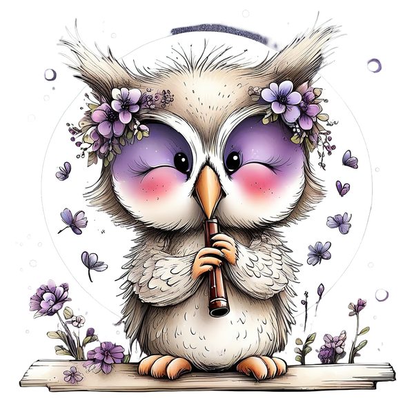 45 Whimsical Owls Clipart Bundle | Watercolor Sketch Style | Commercial Use — image 43