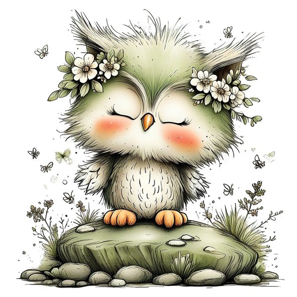 45 Whimsical Owls Clipart Bundle | Watercolor Sketch Style | Commercial Use — image 44
