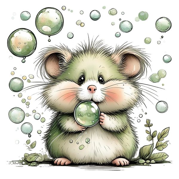 45 Whimsical Hamster Clipart Bundle | Watercolor Sketch Style | Commercial Use — image 9