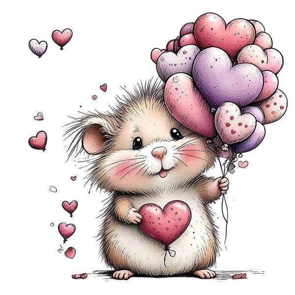 45 Whimsical Hamster Clipart Bundle | Watercolor Sketch Style | Commercial Use — image 13
