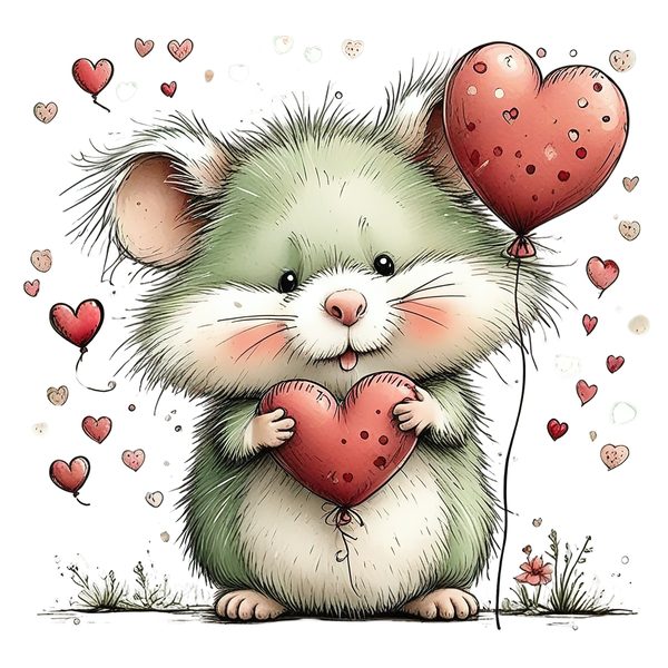 45 Whimsical Hamster Clipart Bundle | Watercolor Sketch Style | Commercial Use — image 14