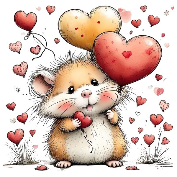 45 Whimsical Hamster Clipart Bundle | Watercolor Sketch Style | Commercial Use — image 15