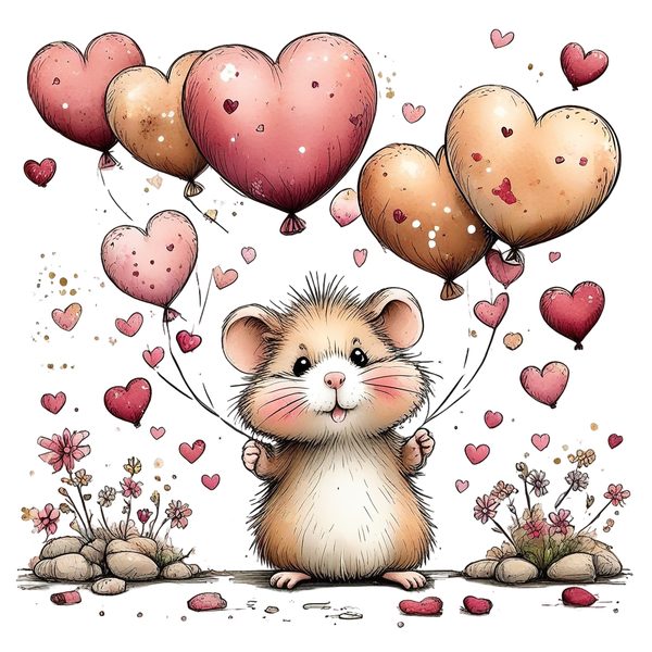 45 Whimsical Hamster Clipart Bundle | Watercolor Sketch Style | Commercial Use — image 16