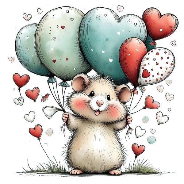 45 Whimsical Hamster Clipart Bundle | Watercolor Sketch Style | Commercial Use — image 17