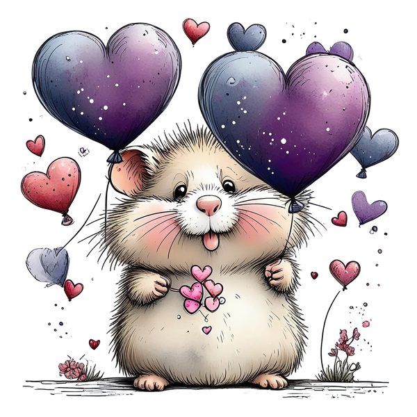 45 Whimsical Hamster Clipart Bundle | Watercolor Sketch Style | Commercial Use — image 20
