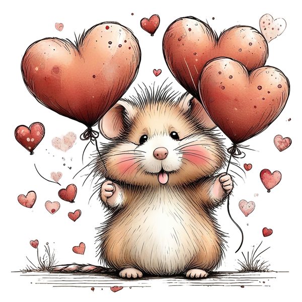 45 Whimsical Hamster Clipart Bundle | Watercolor Sketch Style | Commercial Use — image 21