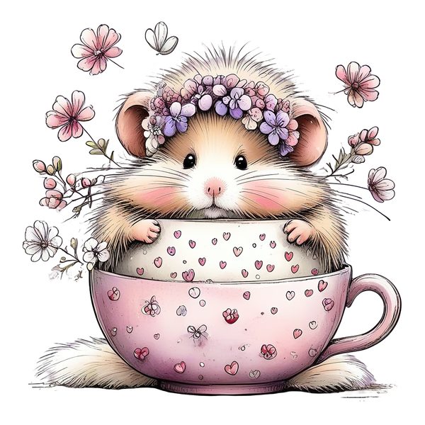 45 Whimsical Hamster Clipart Bundle | Watercolor Sketch Style | Commercial Use — image 26