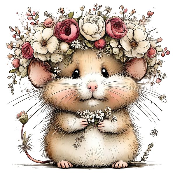 45 Whimsical Hamster Clipart Bundle | Watercolor Sketch Style | Commercial Use — image 37