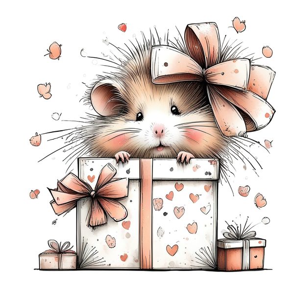 45 Whimsical Hamster Clipart Bundle | Watercolor Sketch Style | Commercial Use — image 43