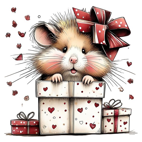 45 Whimsical Hamster Clipart Bundle | Watercolor Sketch Style | Commercial Use — image 44