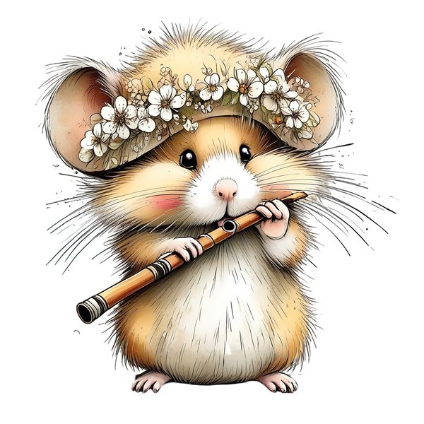45 Whimsical Hamster Clipart Bundle | Watercolor Sketch Style | Commercial Use — image 47