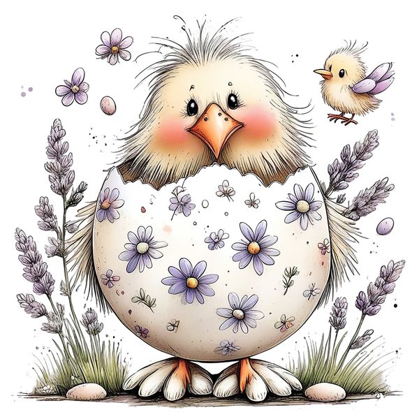 45 Whimsical Easter Animals PNG Bundle – Bunnies, Chicks | Watercolor Sketch Style | Commercial Use — image 2