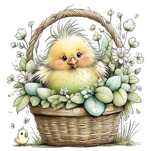 45 Whimsical Easter Animals PNG Bundle – Bunnies, Chicks | Watercolor Sketch Style | Commercial Use — image 7