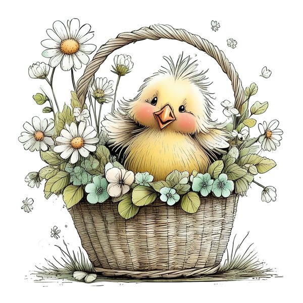 45 Whimsical Easter Animals PNG Bundle – Bunnies, Chicks | Watercolor Sketch Style | Commercial Use — image 8