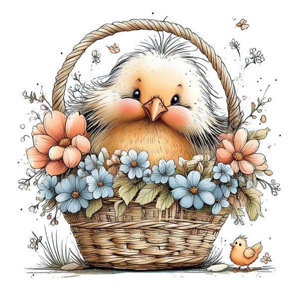 45 Whimsical Easter Animals PNG Bundle – Bunnies, Chicks | Watercolor Sketch Style | Commercial Use — image 13