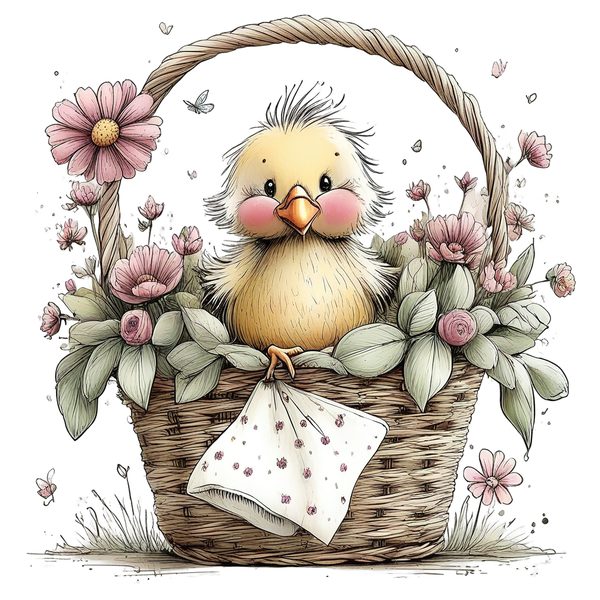 45 Whimsical Easter Animals PNG Bundle – Bunnies, Chicks | Watercolor Sketch Style | Commercial Use — image 14