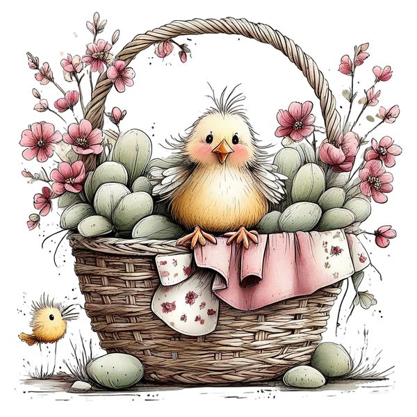 45 Whimsical Easter Animals PNG Bundle – Bunnies, Chicks | Watercolor Sketch Style | Commercial Use — image 15