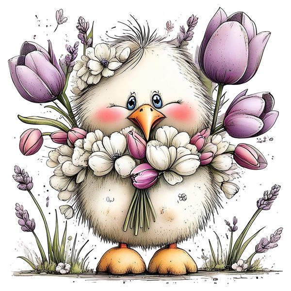 45 Whimsical Easter Animals PNG Bundle – Bunnies, Chicks | Watercolor Sketch Style | Commercial Use — image 16