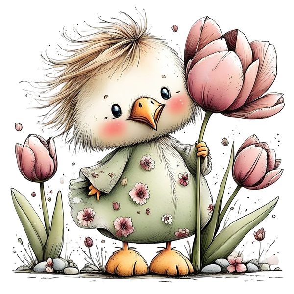 45 Whimsical Easter Animals PNG Bundle – Bunnies, Chicks | Watercolor Sketch Style | Commercial Use — image 17