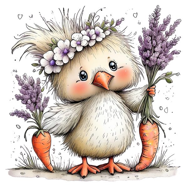 45 Whimsical Easter Animals PNG Bundle – Bunnies, Chicks | Watercolor Sketch Style | Commercial Use — image 18