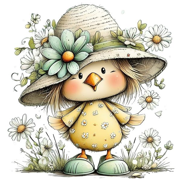 45 Whimsical Easter Animals PNG Bundle – Bunnies, Chicks | Watercolor Sketch Style | Commercial Use — image 19