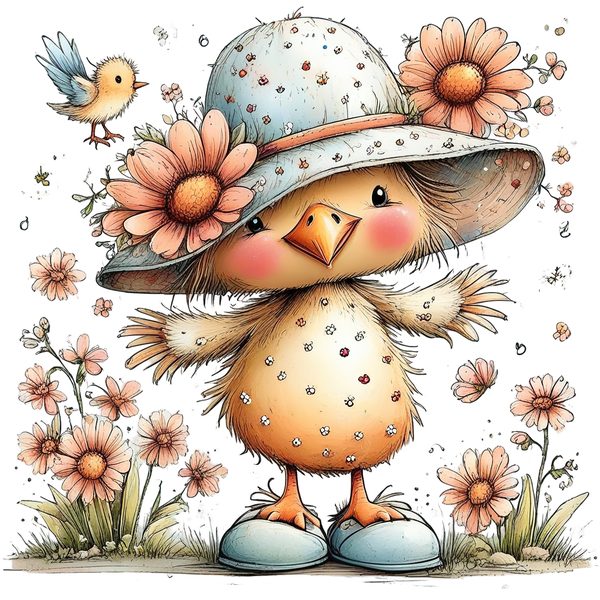 45 Whimsical Easter Animals PNG Bundle – Bunnies, Chicks | Watercolor Sketch Style | Commercial Use — image 22