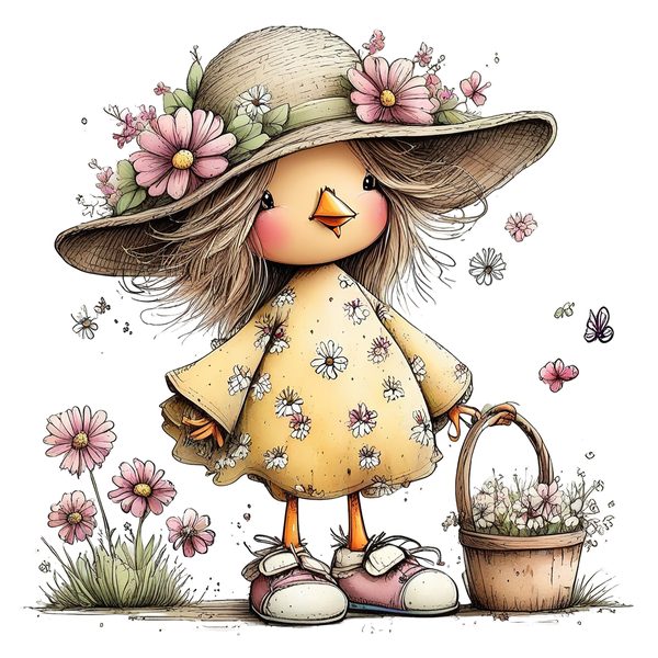 45 Whimsical Easter Animals PNG Bundle – Bunnies, Chicks | Watercolor Sketch Style | Commercial Use — image 23