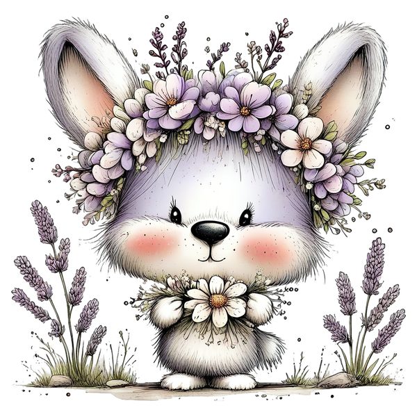 45 Whimsical Easter Animals PNG Bundle – Bunnies, Chicks | Watercolor Sketch Style | Commercial Use — image 29
