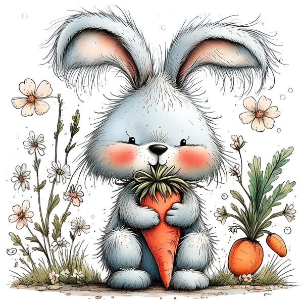 45 Whimsical Easter Animals PNG Bundle – Bunnies, Chicks | Watercolor Sketch Style | Commercial Use — image 45