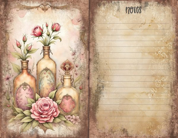 30 Whimsical Girls Journal Spreads: Printable Open Book Pages - Commercial Use JPGs — image 15