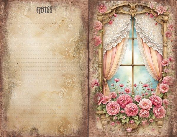 30 Whimsical Girls Journal Spreads: Printable Open Book Pages - Commercial Use JPGs — image 27