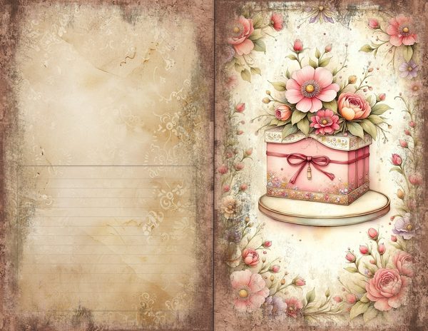 30 Whimsical Girls Journal Spreads: Printable Open Book Pages - Commercial Use JPGs — image 30