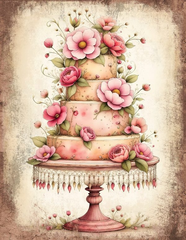Whimsical Girls Junk Journal Pages: 60 Watercolor Digital Paper, Scrapbook Printables — image 3