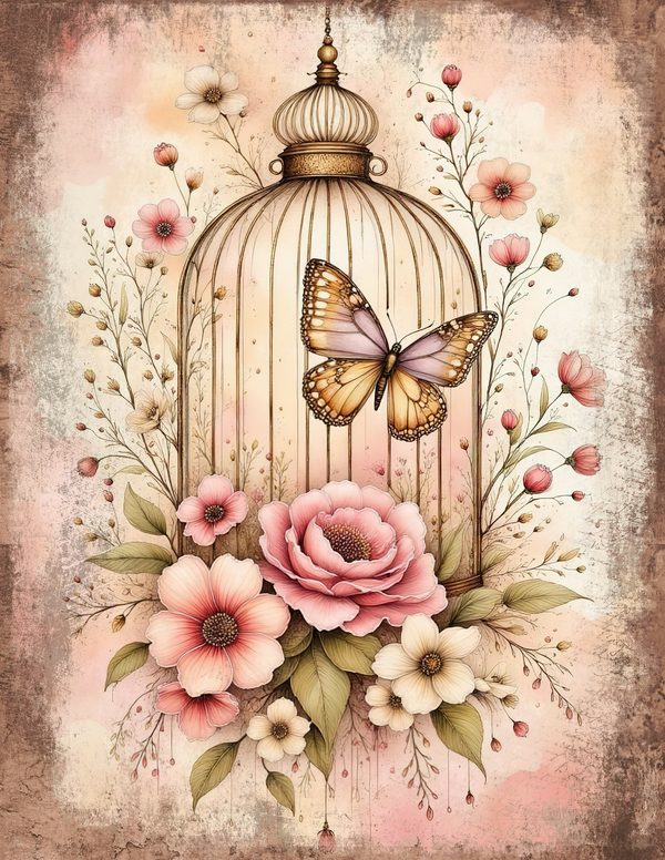 Whimsical Girls Junk Journal Pages: 60 Watercolor Digital Paper, Scrapbook Printables — image 9