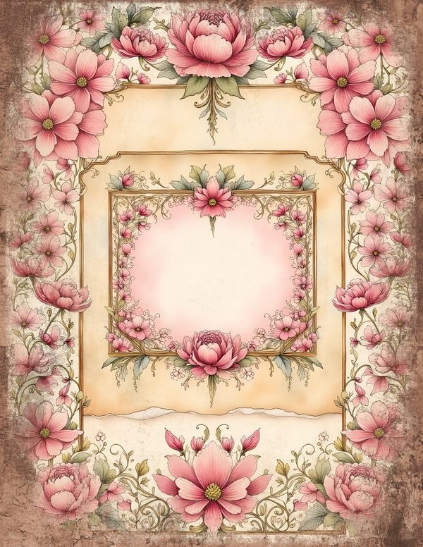 Whimsical Girls Junk Journal Pages: 60 Watercolor Digital Paper, Scrapbook Printables — image 19