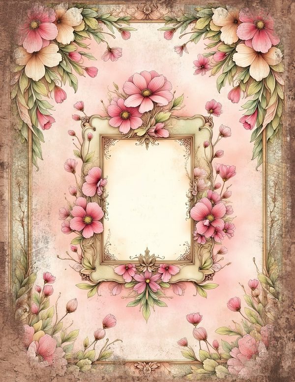 Whimsical Girls Junk Journal Pages: 60 Watercolor Digital Paper, Scrapbook Printables — image 21
