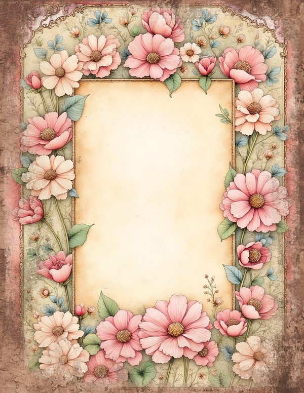 Whimsical Girls Junk Journal Pages: 60 Watercolor Digital Paper, Scrapbook Printables — image 23
