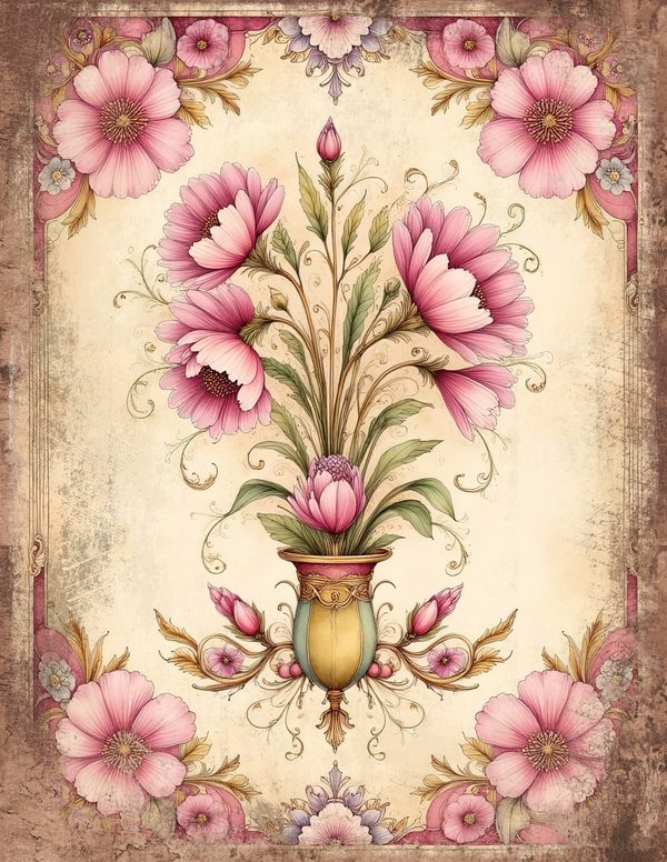 Whimsical Girls Junk Journal Pages: 60 Watercolor Digital Paper, Scrapbook Printables — image 24